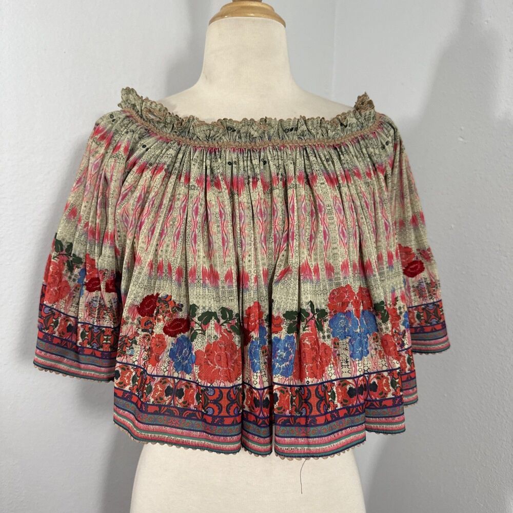 Bhanuni by Jyoti‎ Top Women Small Floral Villa Midi Sequins Blouse